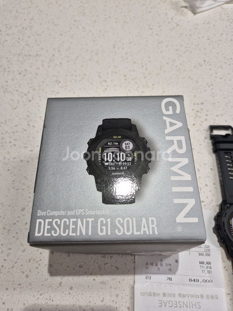 가민 디센트 G1 워치 신세계84.9만 S급 영수증--3