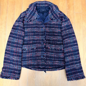 시스템 데님 배색 트위드 자켓 M