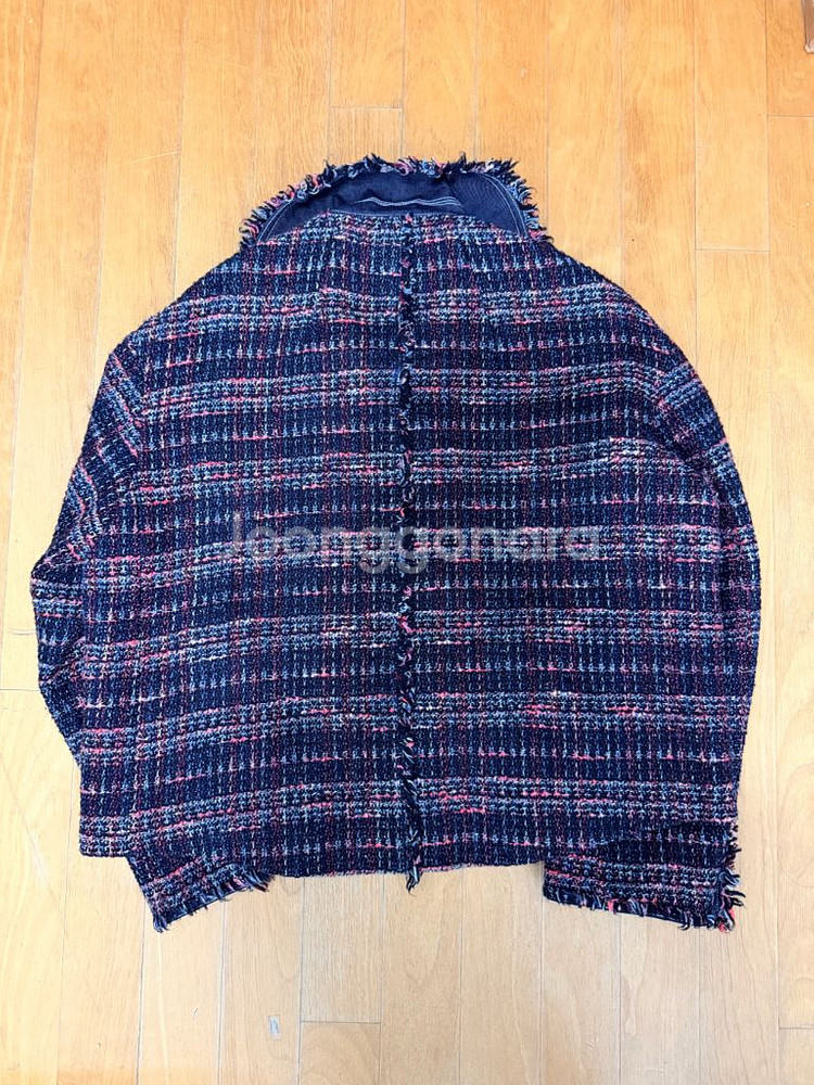 시스템 데님 배색 트위드 자켓 M--1