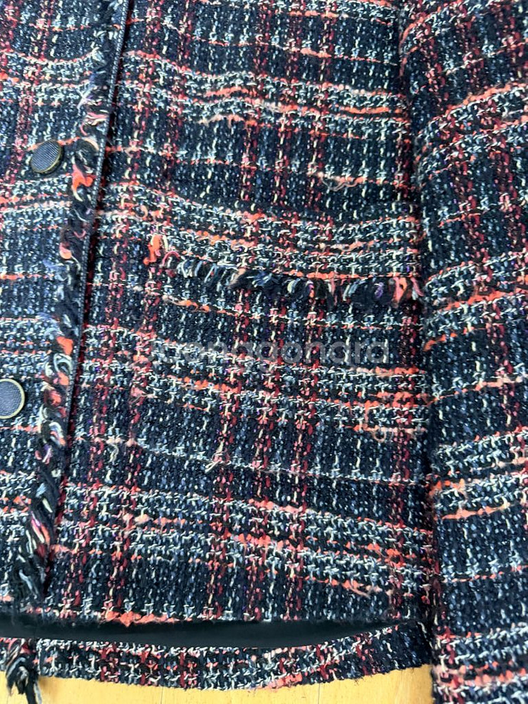 시스템 데님 배색 트위드 자켓 M--4