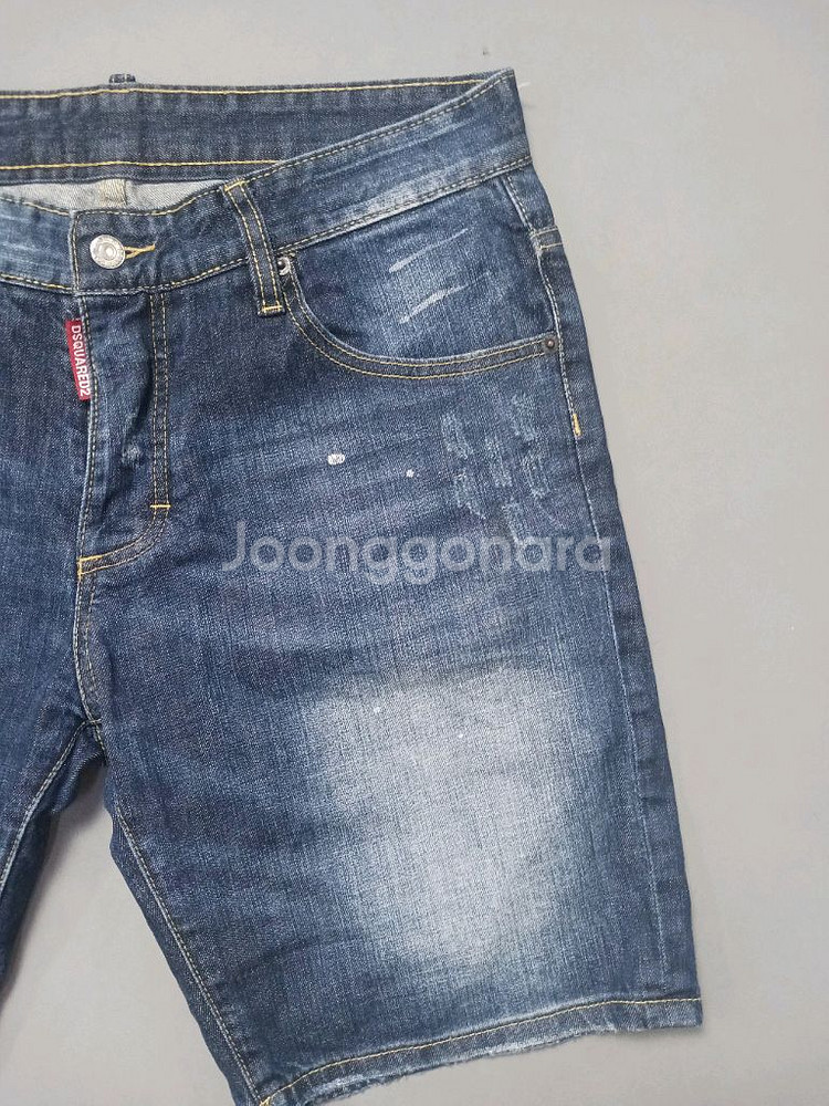 [48] 디스퀘어드2 블렛페인팅 데님 쇼츠 반바지 32--2