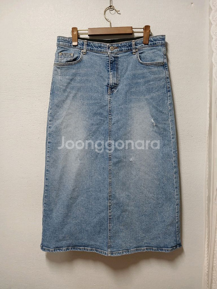 청 데님 스판 스커트 36(3XL)--0