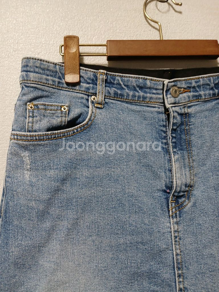 청 데님 스판 스커트 36(3XL)--1