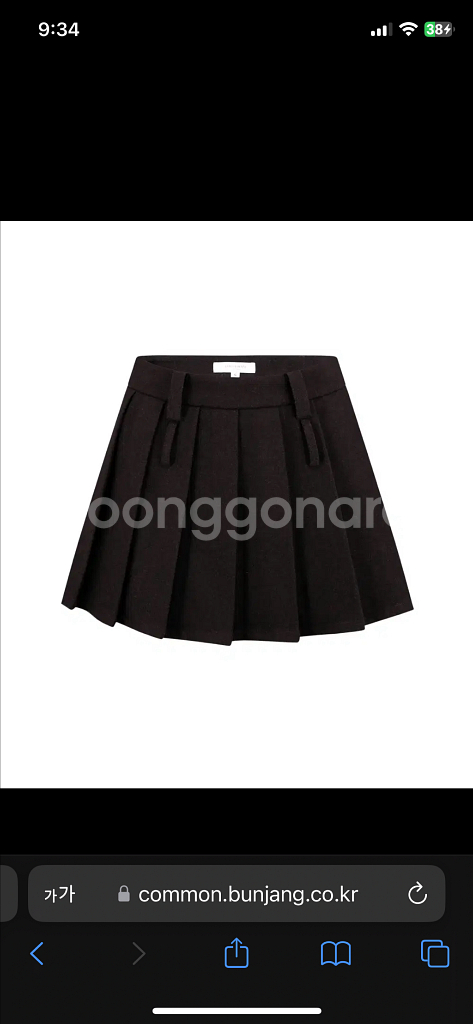 라벨르블랑 울 플리츠 스커트 그레이 블랙 브라운 S--0