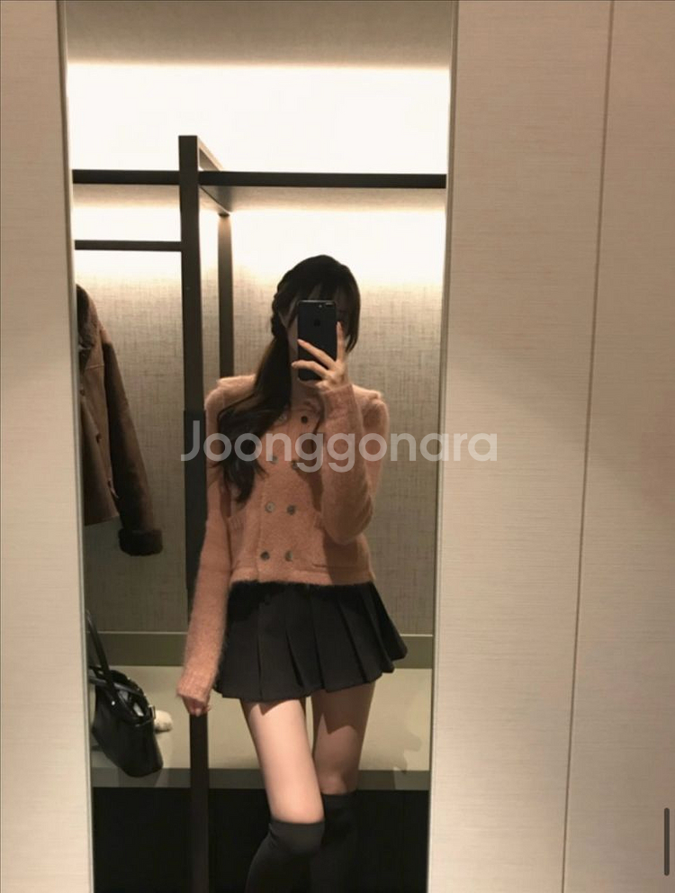 라벨르블랑 울 플리츠 스커트 그레이 블랙 브라운 S--8