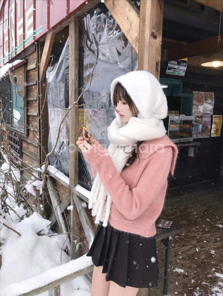 라벨르블랑 울 플리츠 스커트 그레이 블랙 브라운 S--7