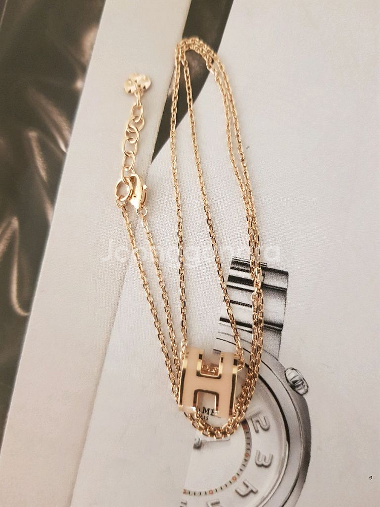 18k 핑크 에폭시 목걸이--3