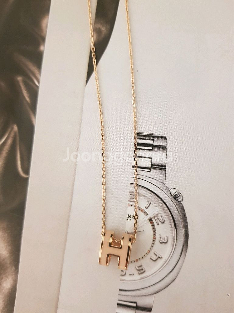 18k 핑크 에폭시 목걸이--1