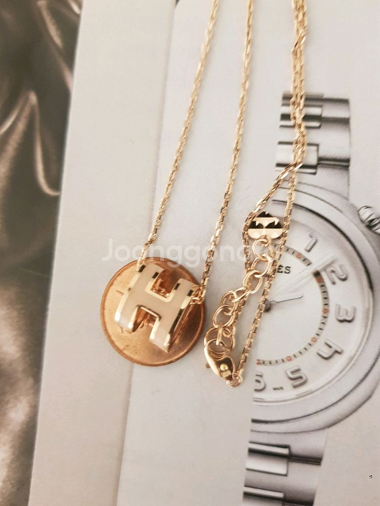 18k 핑크 에폭시 목걸이--4