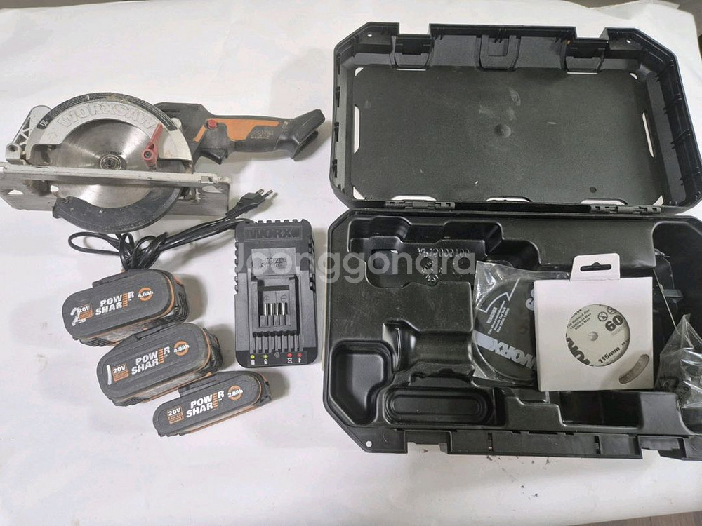 웍스 WORX WX531 20V 충전 원형톱 세트--0