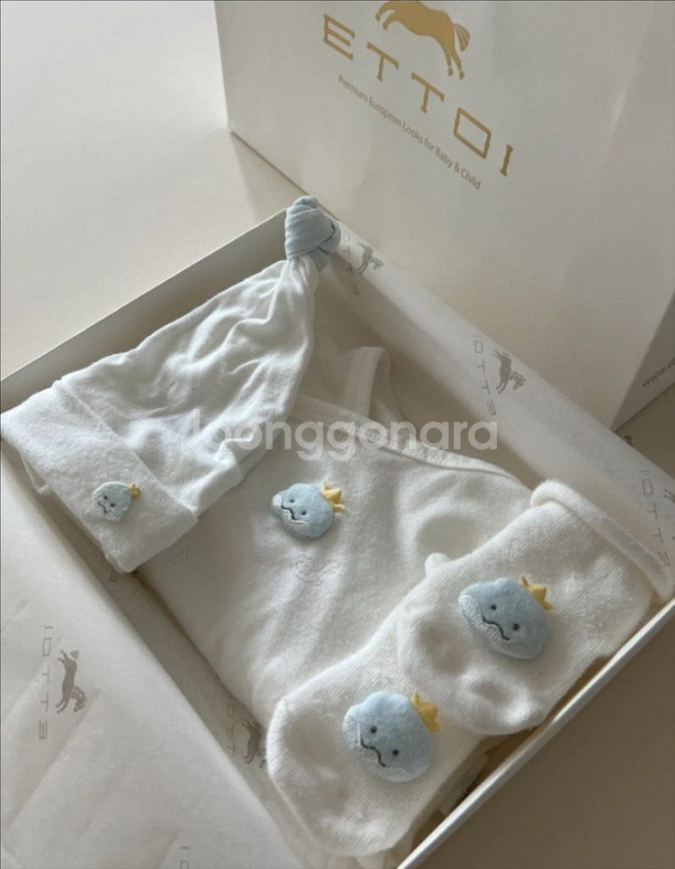 신생아 배넷수트 모자 양말 선물세트--0