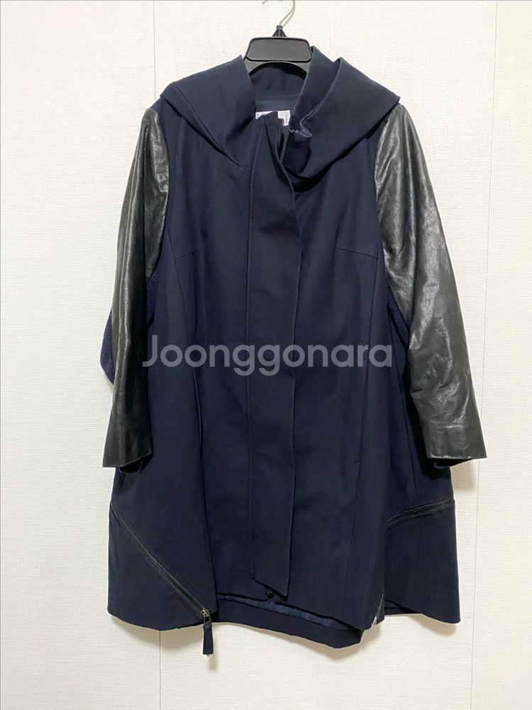 손정완 가죽 소매 패치 자켓--0