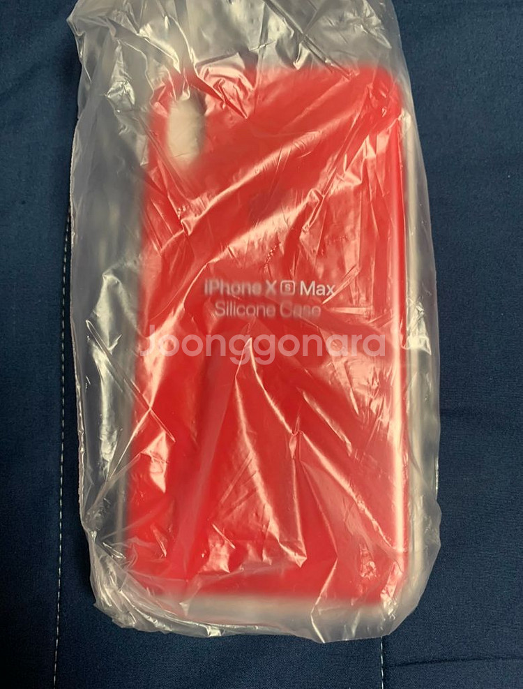 (새상품) 정품 아이폰 xs max 실리콘 케이스 레드--0