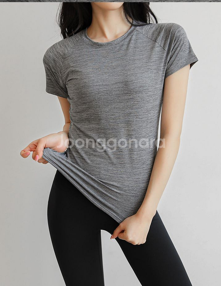 2종 요가반팔티,필라테스,운동복,러닝,말아톤--1
