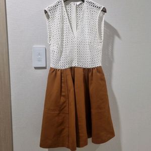 산드로sandro 펀칭배색 원피스