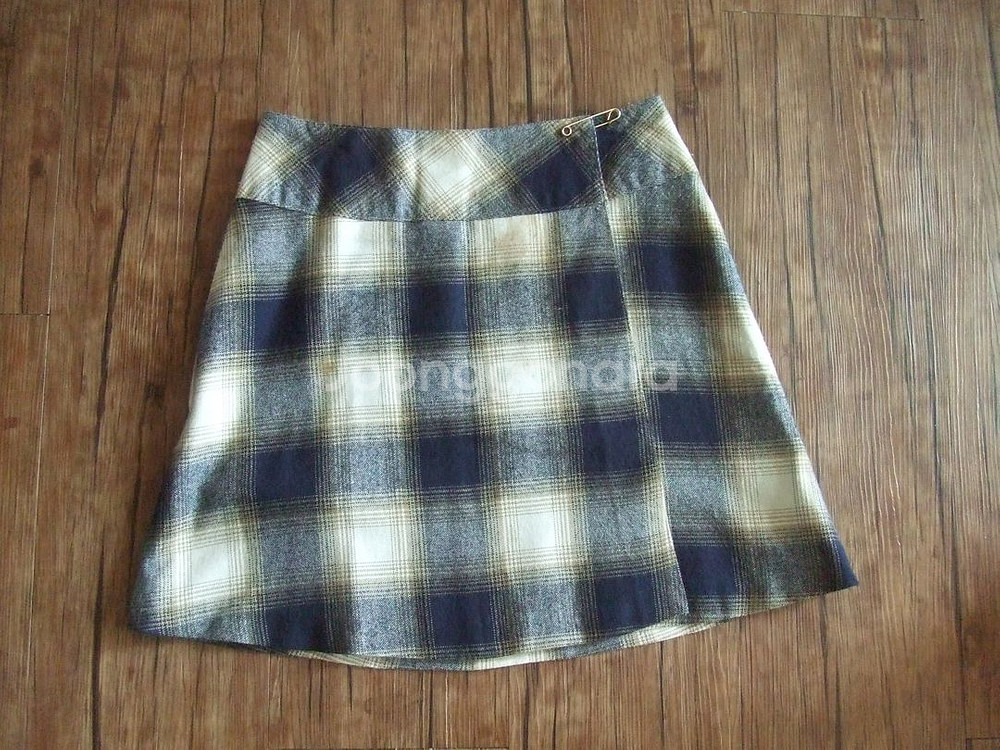 사이즈55 66 체크 스커트 오픈--0