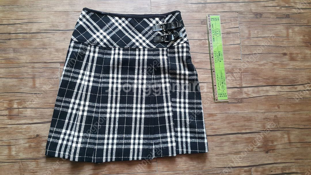 사이즈55 66 체크 스커트 오픈--2