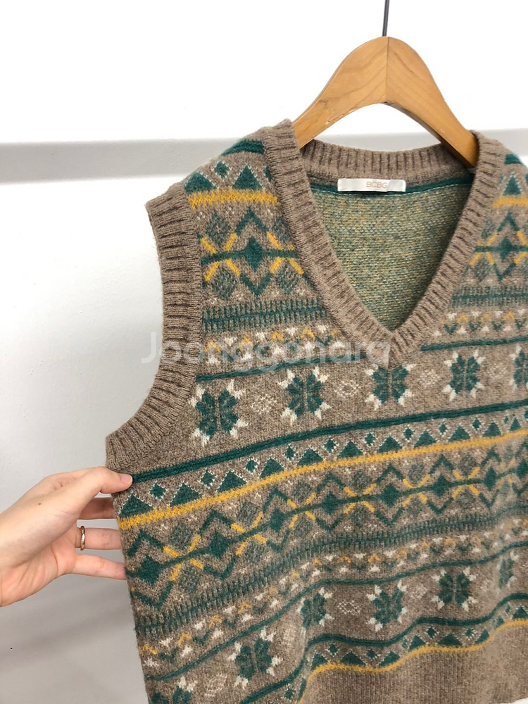 BCBG 페어아일 니트 베스트 조끼 66--1