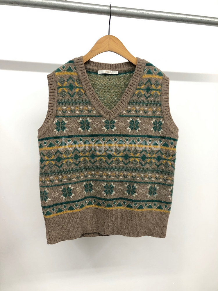 BCBG 페어아일 니트 베스트 조끼 66--0
