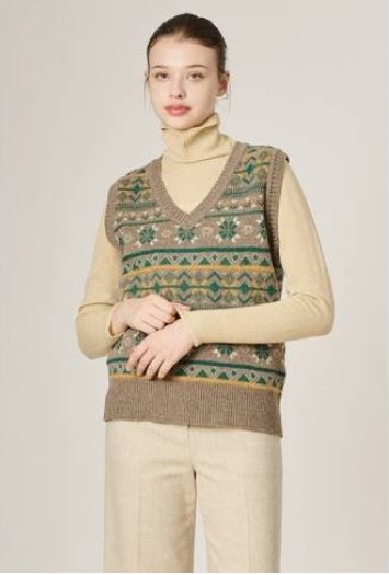 BCBG 페어아일 니트 베스트 조끼 66--5