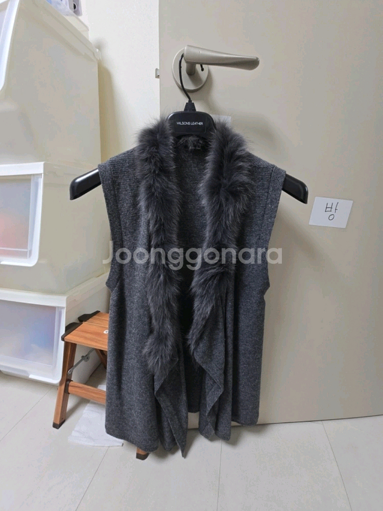 IZZAT BABA 폭스 퍼 모 니트 조끼, 아이잗바바--0