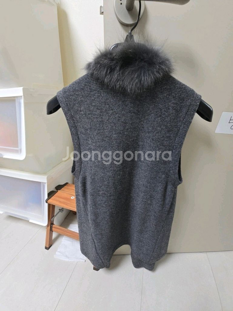 IZZAT BABA 폭스 퍼 모 니트 조끼, 아이잗바바--1