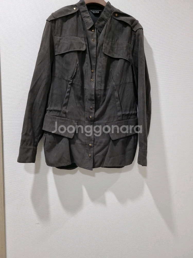 한섬 타임 카키그레이 점퍼--2