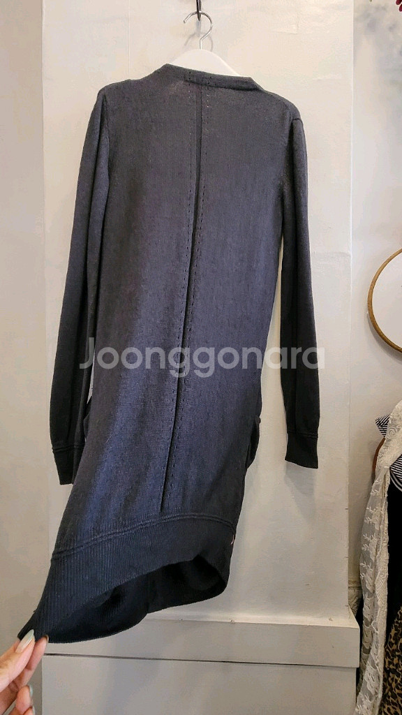 미샤 실크 캐시미어 셔링 롱가디건--5