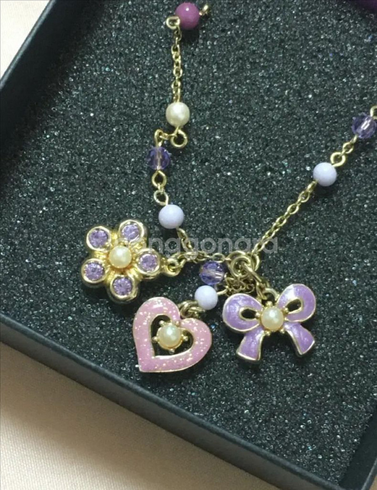 정품 안나수이 레이어드 목걸이 진주 꽃 리본 하트 나비--0