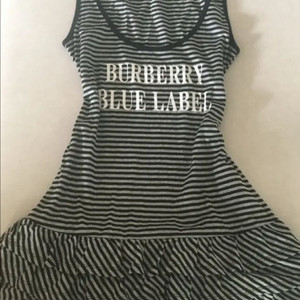 버버리 스트라이프 나시 캉캉 원피스 갸루 히메 러블리