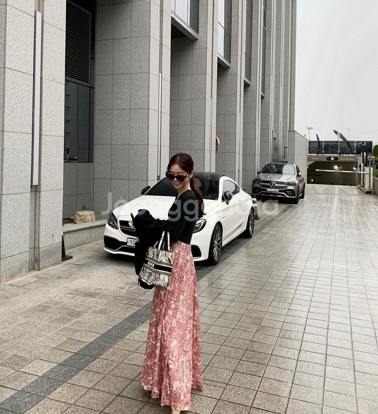 바이씨니 수묵투 수묵화 스커트(키작녀/레드)--2