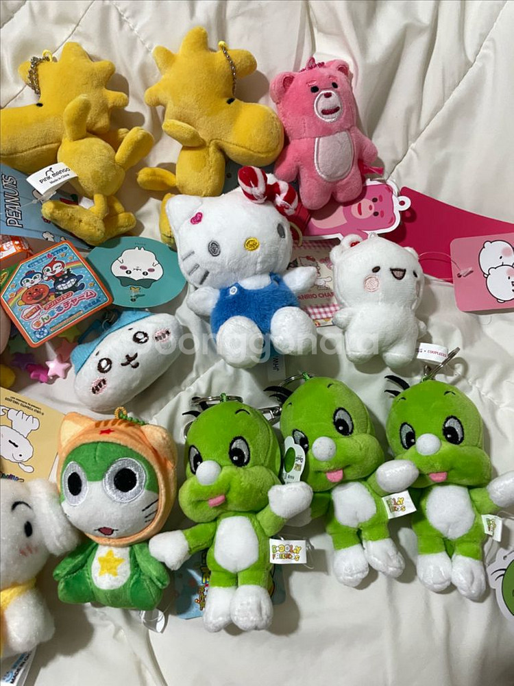 캐릭터 인형 키링 1+1 (흰둥이,짱구,스누피,키티등)--0