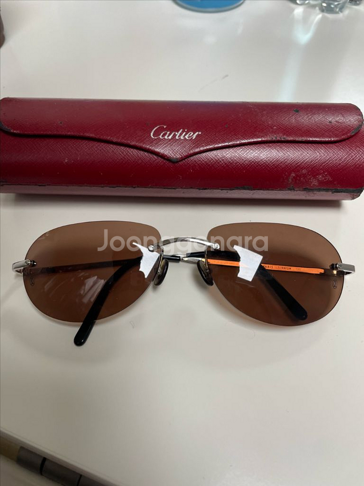 까르띠에 Cartier 무테 안경 긱시크 정품--0