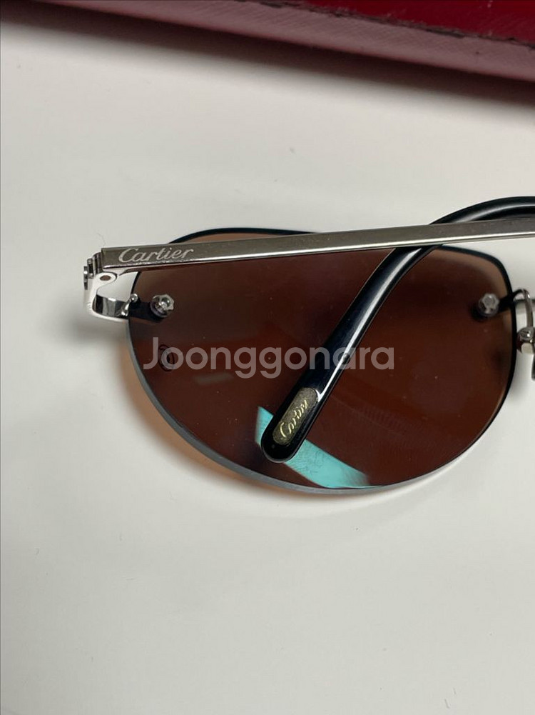 까르띠에 Cartier 무테 안경 긱시크 정품--4