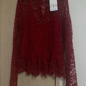 [미사용]ZARA 자라 여성 레이스 블라우스