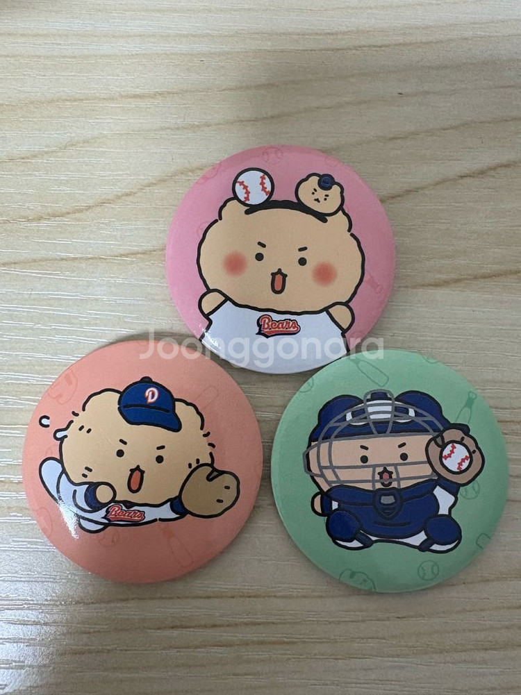 두산 망그러진곰 망곰 핀버튼--0