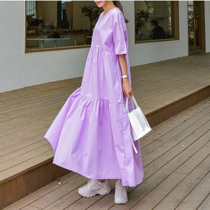 새상품)바스락 면100 반팔 캉캉원피스/ 캉캉 롱원피스