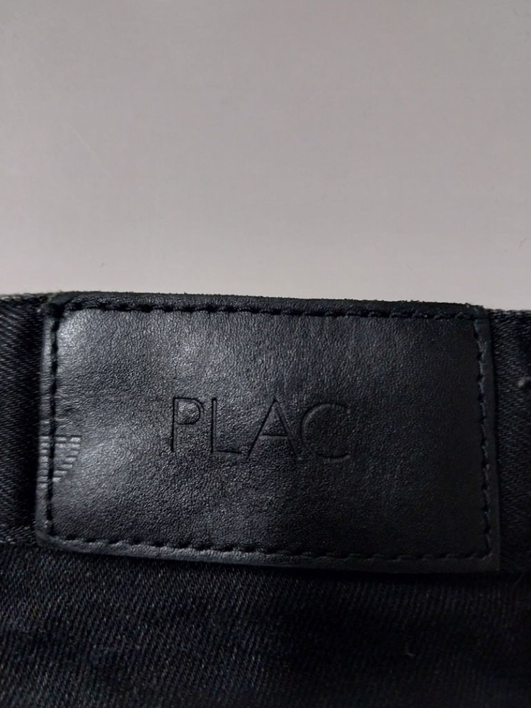 33)플랙진 가죽패치 블랙 BERLIN 스판 일자청바지--3