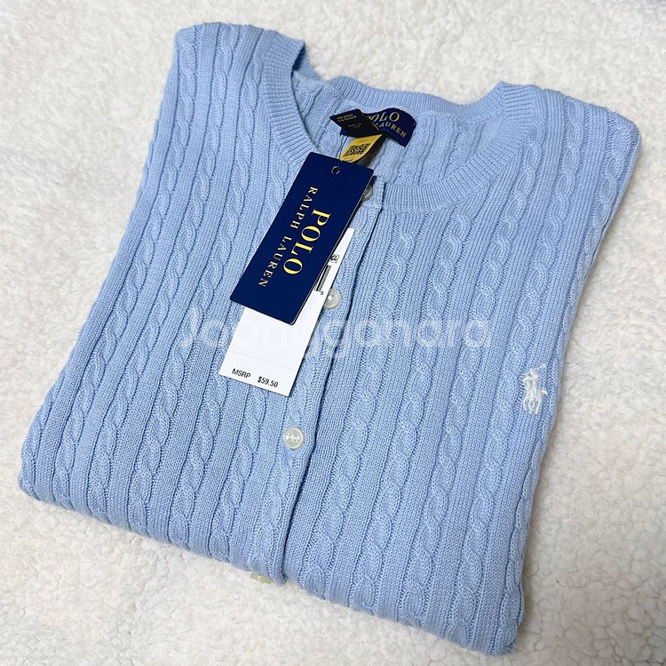 택O새상품) 폴로 걸즈 가디건 오피스블루xl--1