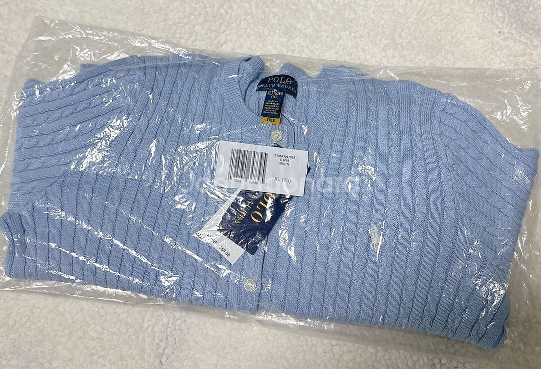 택O새상품) 폴로 걸즈 가디건 오피스블루xl--2