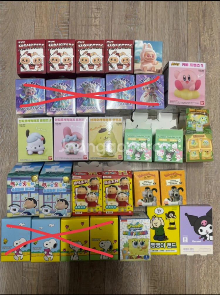 캐릭터 미니 피규어(짱구,산리오,라부부,스포지밥 등)--1