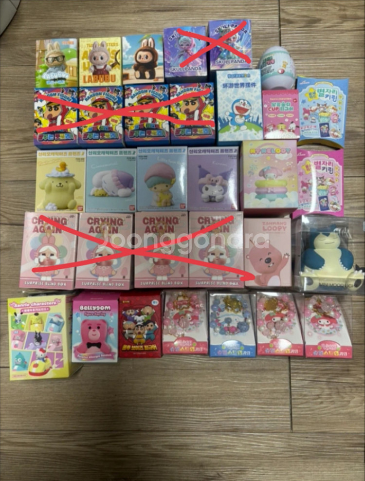 캐릭터 미니 피규어(짱구,산리오,라부부,스포지밥 등)--0