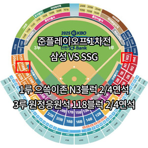 1차전 준플레이오프 삼성 SSG 으쓱이존 원정응원석