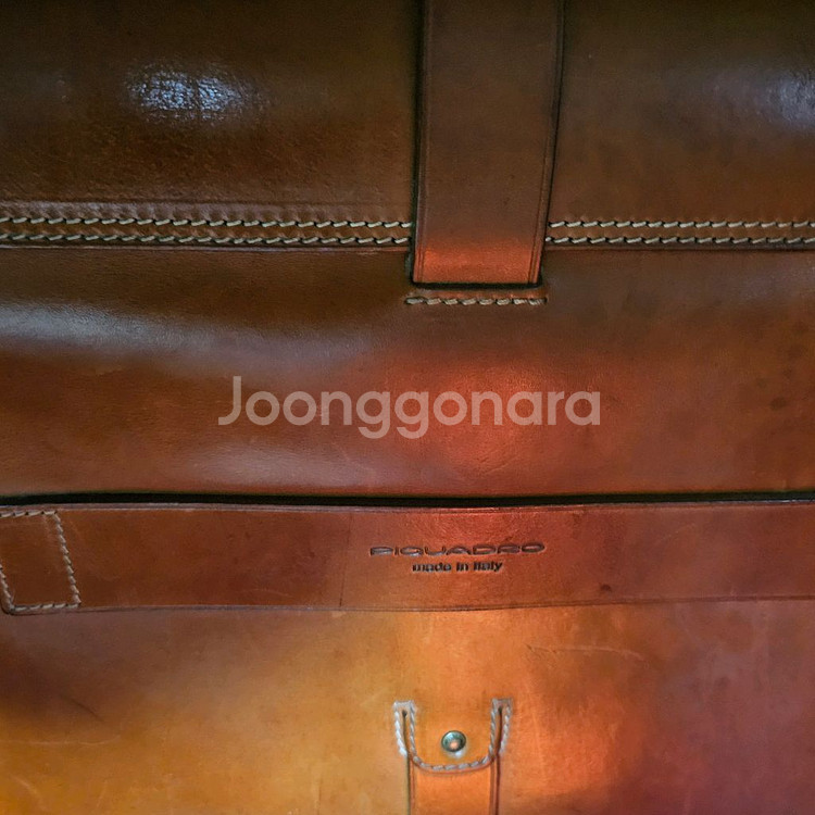 이태리 피콰드로 정품 가죽 서류 가방 브라운 S급--8