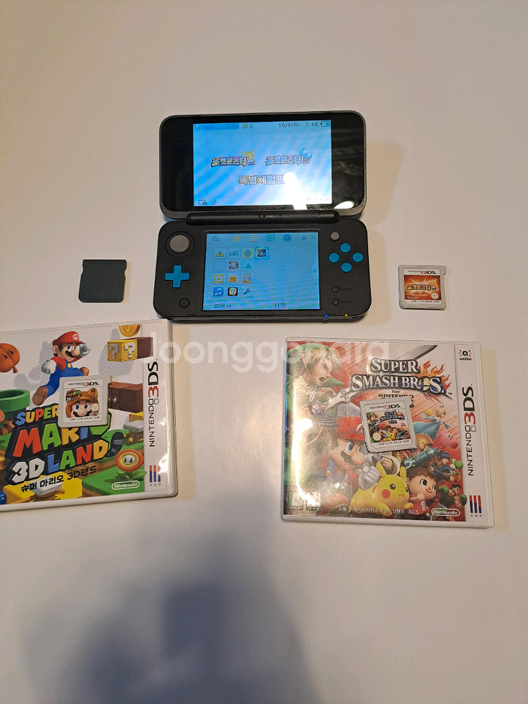 New 닌텐도 2ds xl + 게임칩4개 + 케이스,필--0