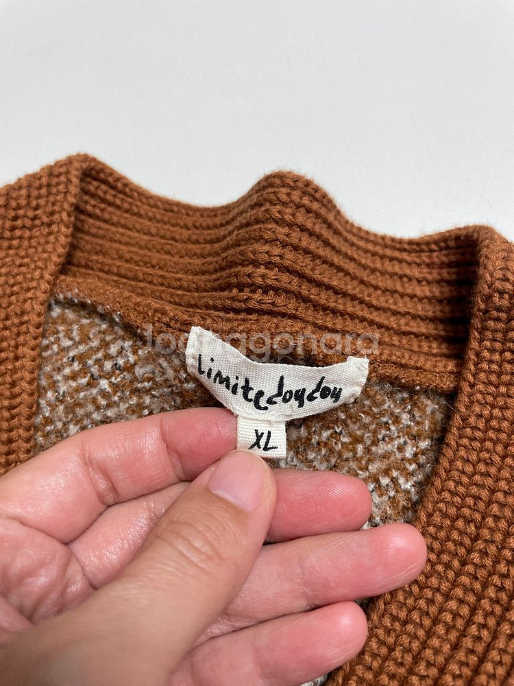 리미떼두두 베어 니트 가디건&원피스 카멜 세트(XL)--3