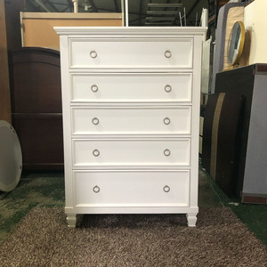 미라지가구 화이트 원목 5단 서랍장