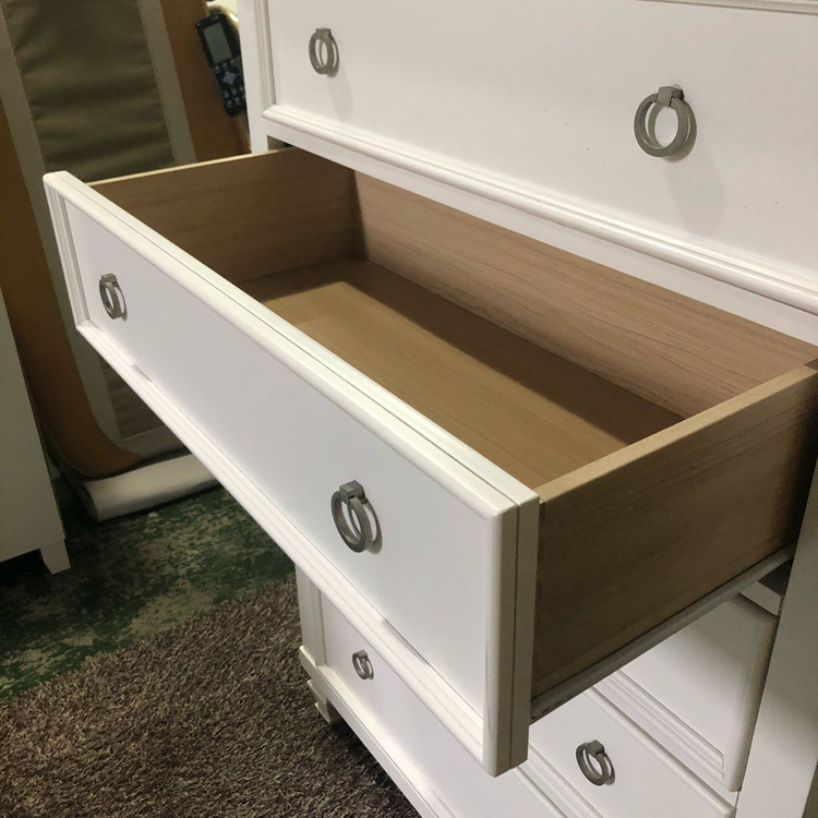 미라지가구 화이트 원목 5단 서랍장 이미지