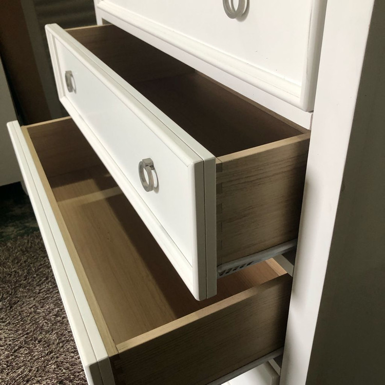 미라지가구 화이트 원목 5단 서랍장 이미지