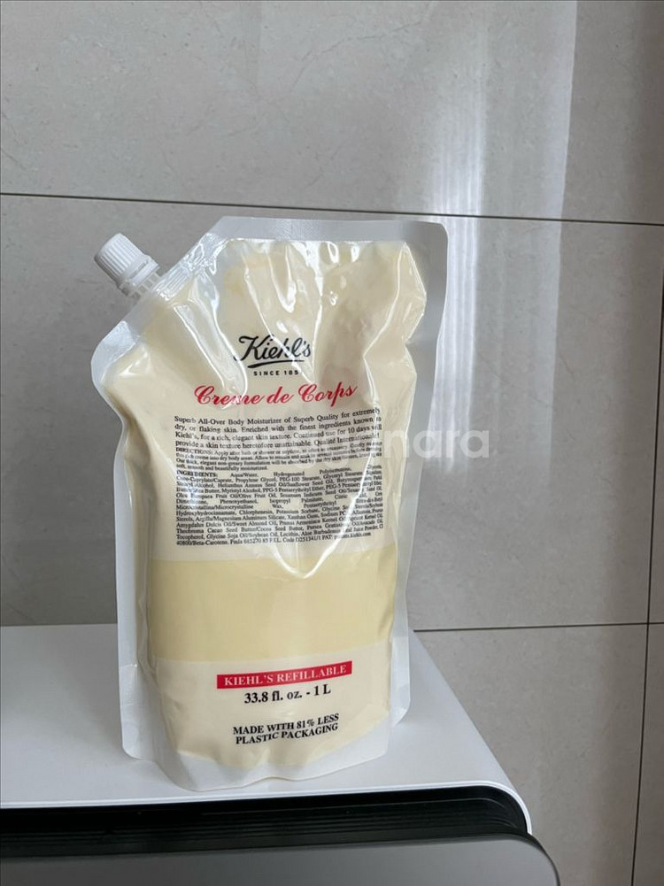 키엘 바디크림 크렘 드 꼬르 리필 파우치 1L 미개봉--0